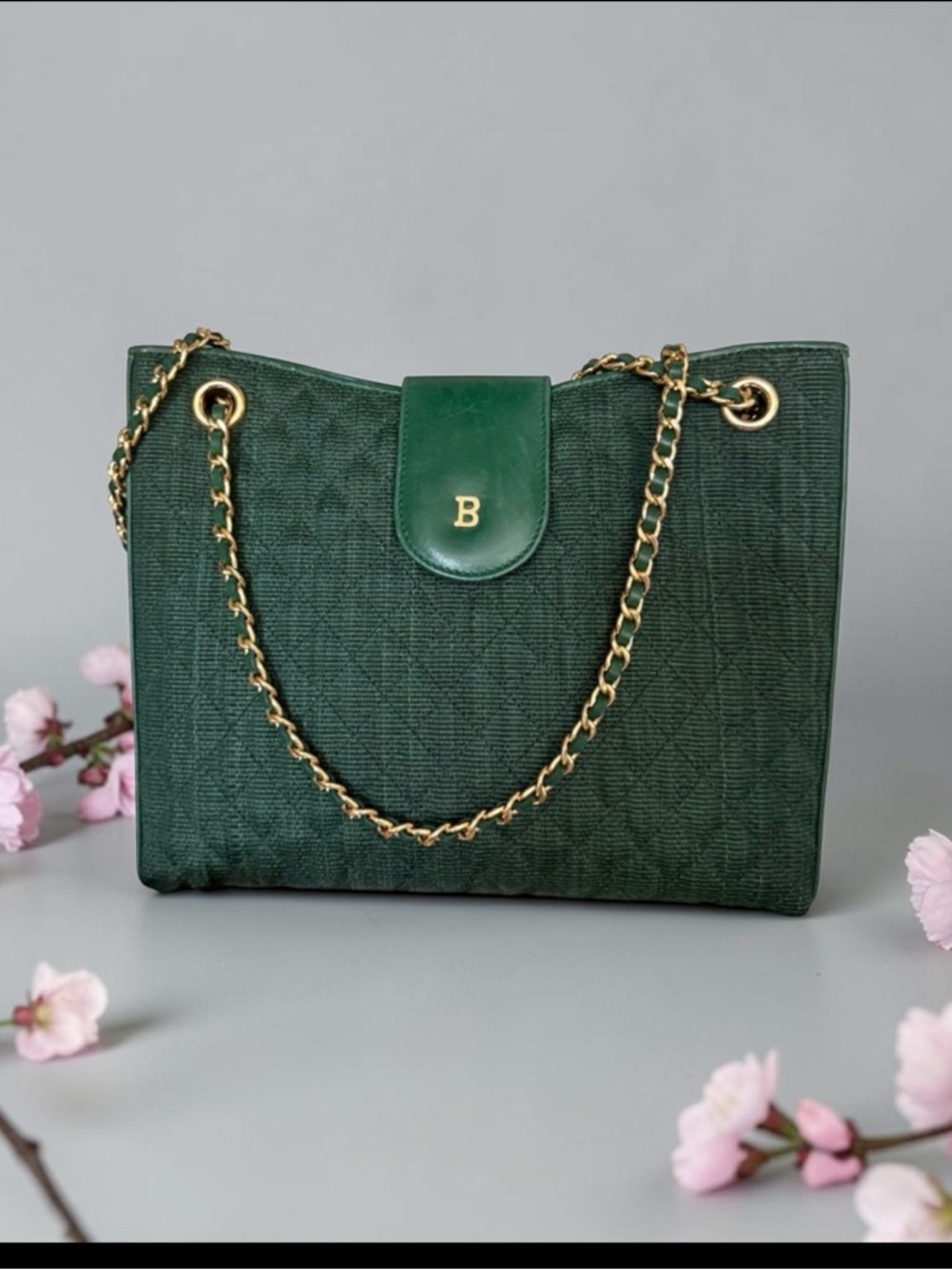 Vintage BALLY dark,green shoulder bag, RARE EUC - Picture 3 of 15